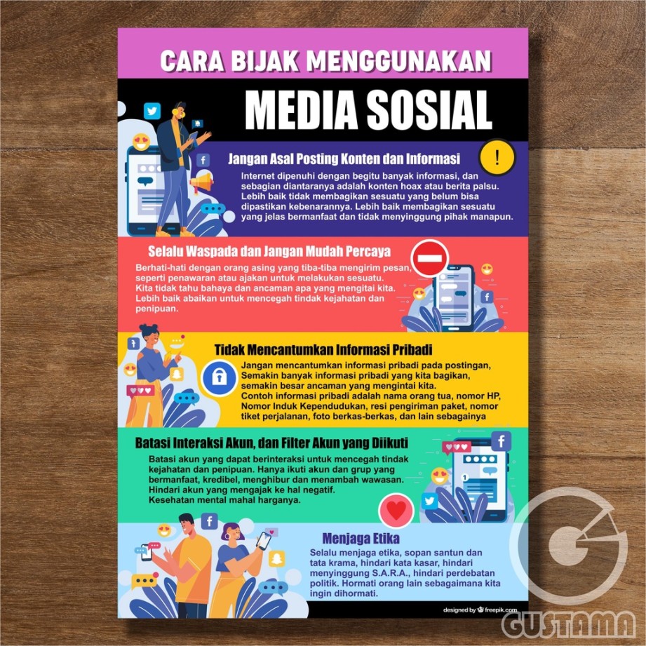 poster tentang menggunakan media sosial