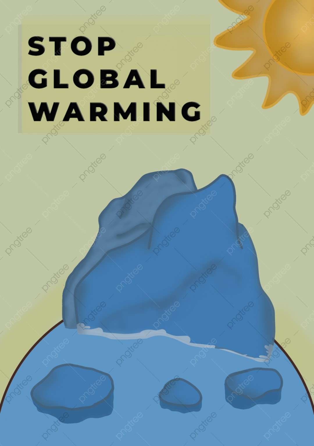 poster tentang stop global warming carton