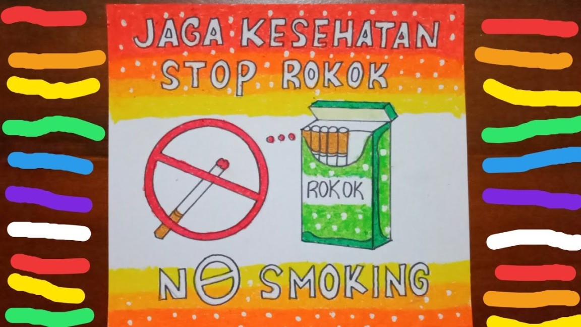 poster tentang rokok yang mudah digambar