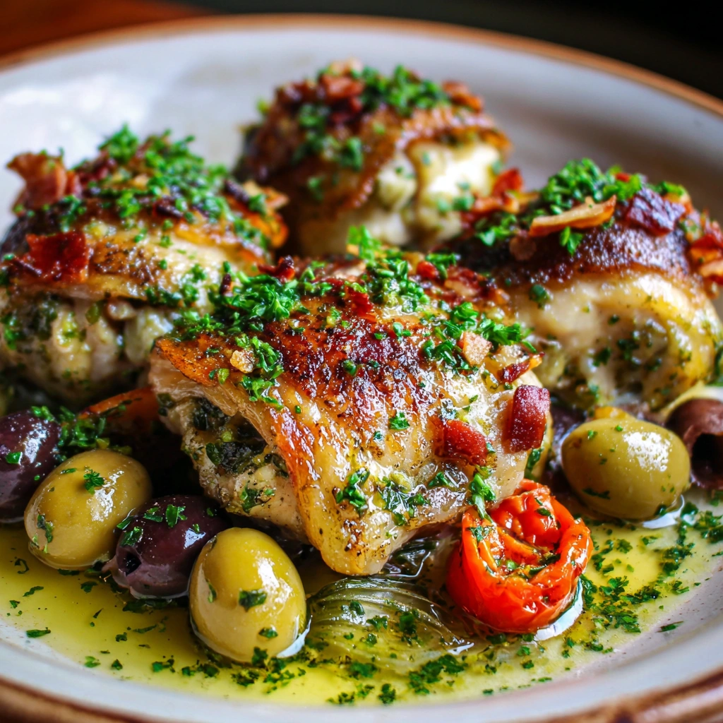 How to Make the Best Chicken Thighs with Pancetta and Green Olives