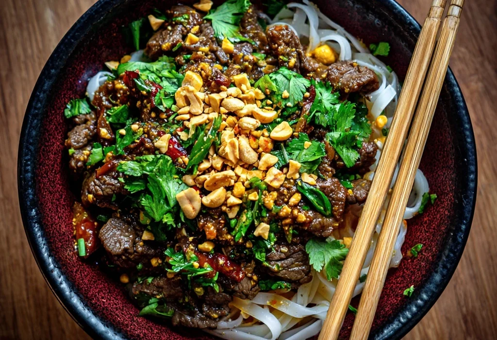 How to Make the Best Stir-Fried Beef Bowls with Rice Noodles Peanuts Herbs in 7 Simple Steps